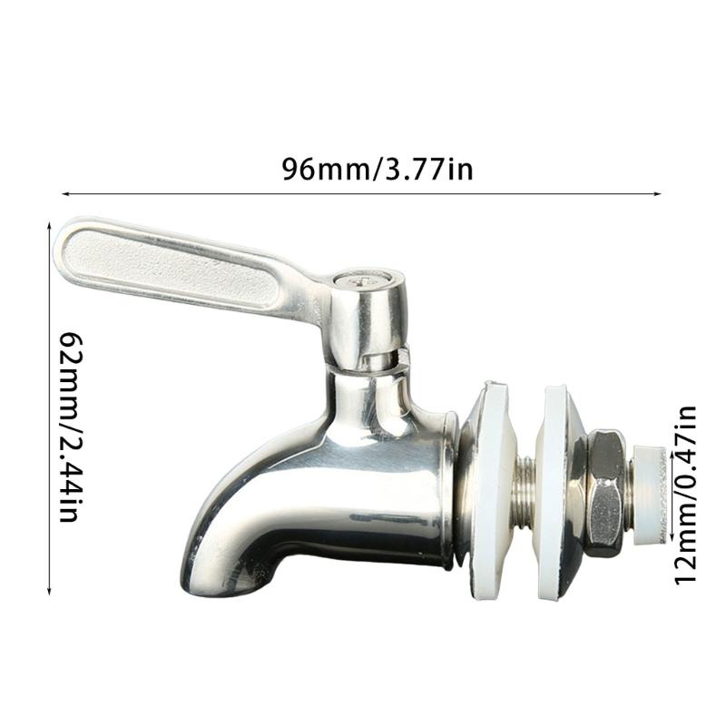 Industrieller Edelstahl 12mm Getränkehahn Ersatzhahn Leicht fließender Hahn für Weinfässer & Getränkespender