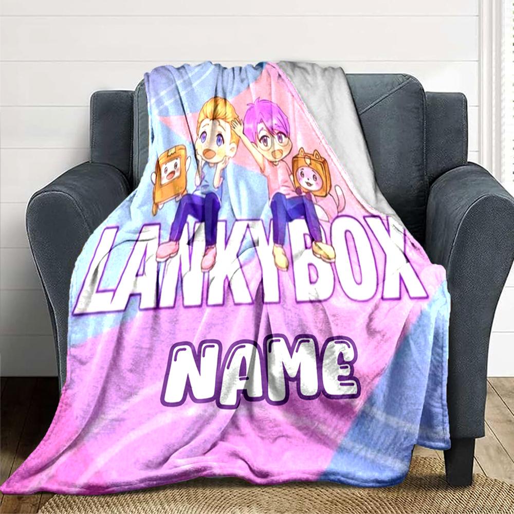 Custom Name Kawaii Characters Adventure Party Blanket For Couch Bed Plush Cozy Fuzzy Blanket Super Soft Warm Blankets For Fall And Winter 091623