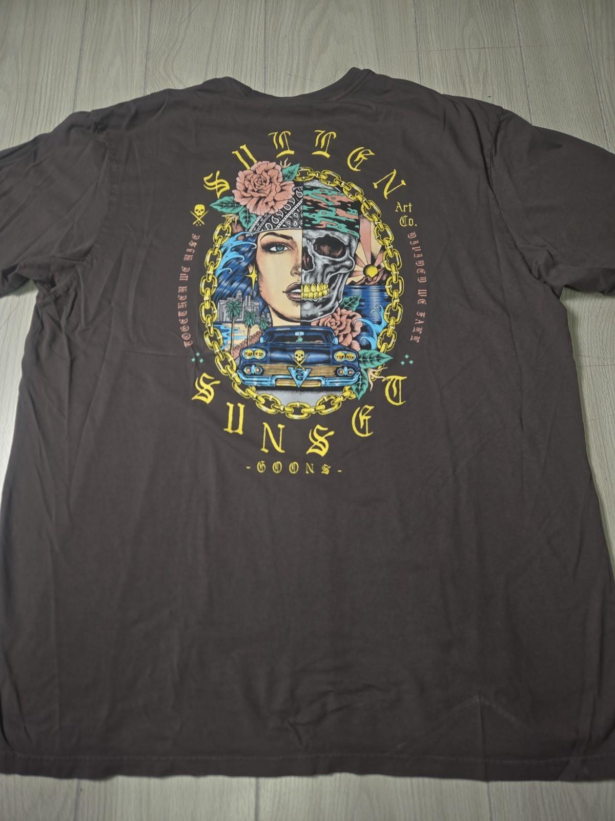 Sullen Art Collective Artist Series Men 4XL Skull Lowrider Unisex T-Shirt XXL