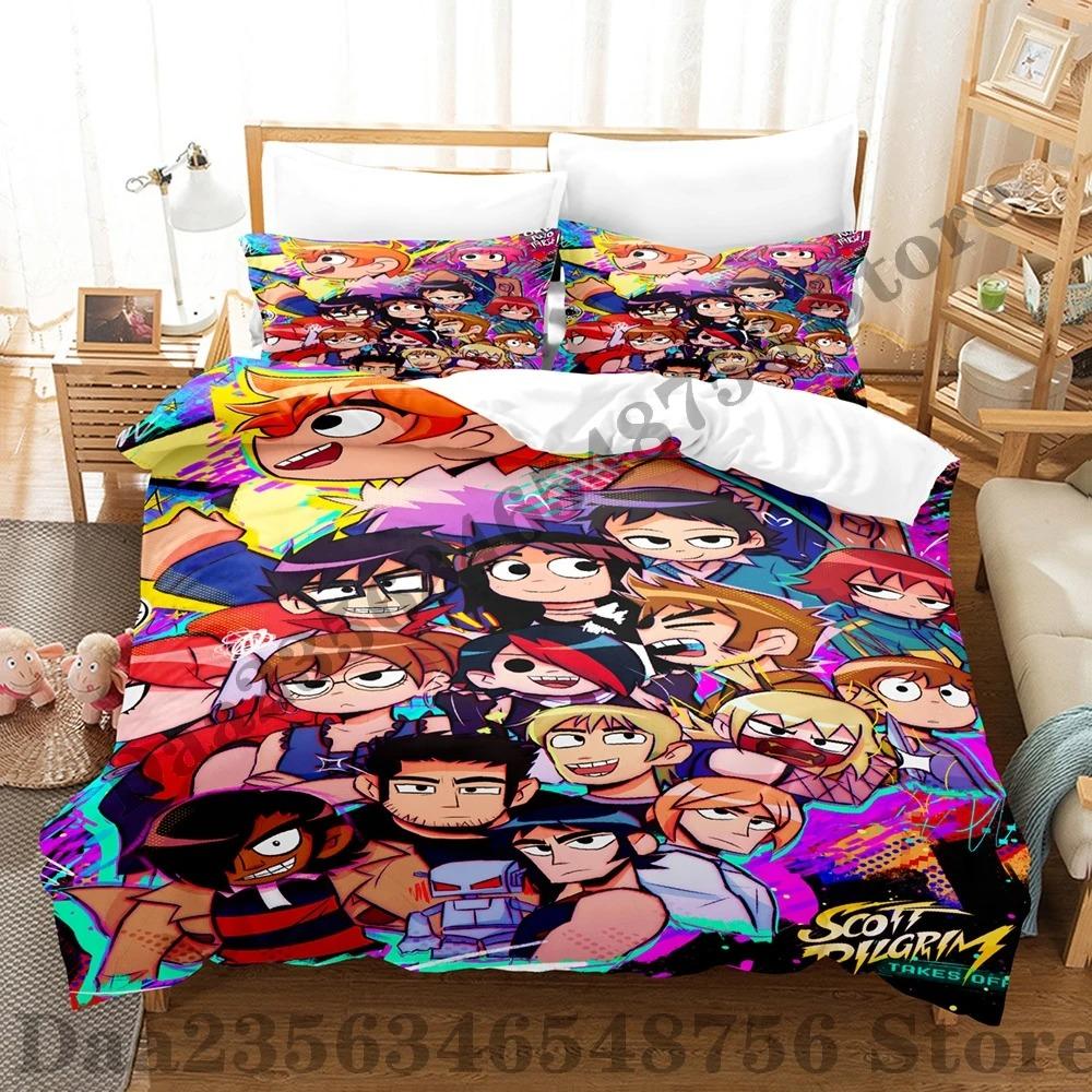 Scott Pilgrim Takes Off Bedding Set Single Twin Full Queen King Size Bed Set Adult Kid Bedroom Duvetcover Sets Bed Sheet