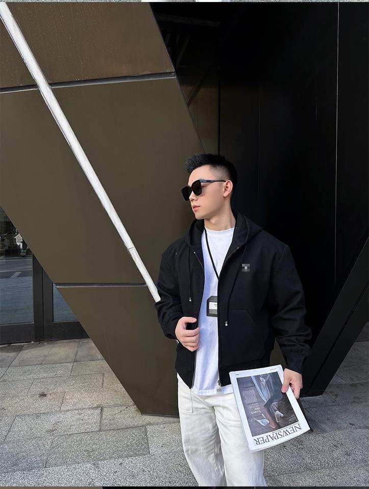 Nan You Lv Jia Men's Wool-Cotton Logo Hoodie: Heavyweight Winter Casual Long Sleeve Sweatshirt