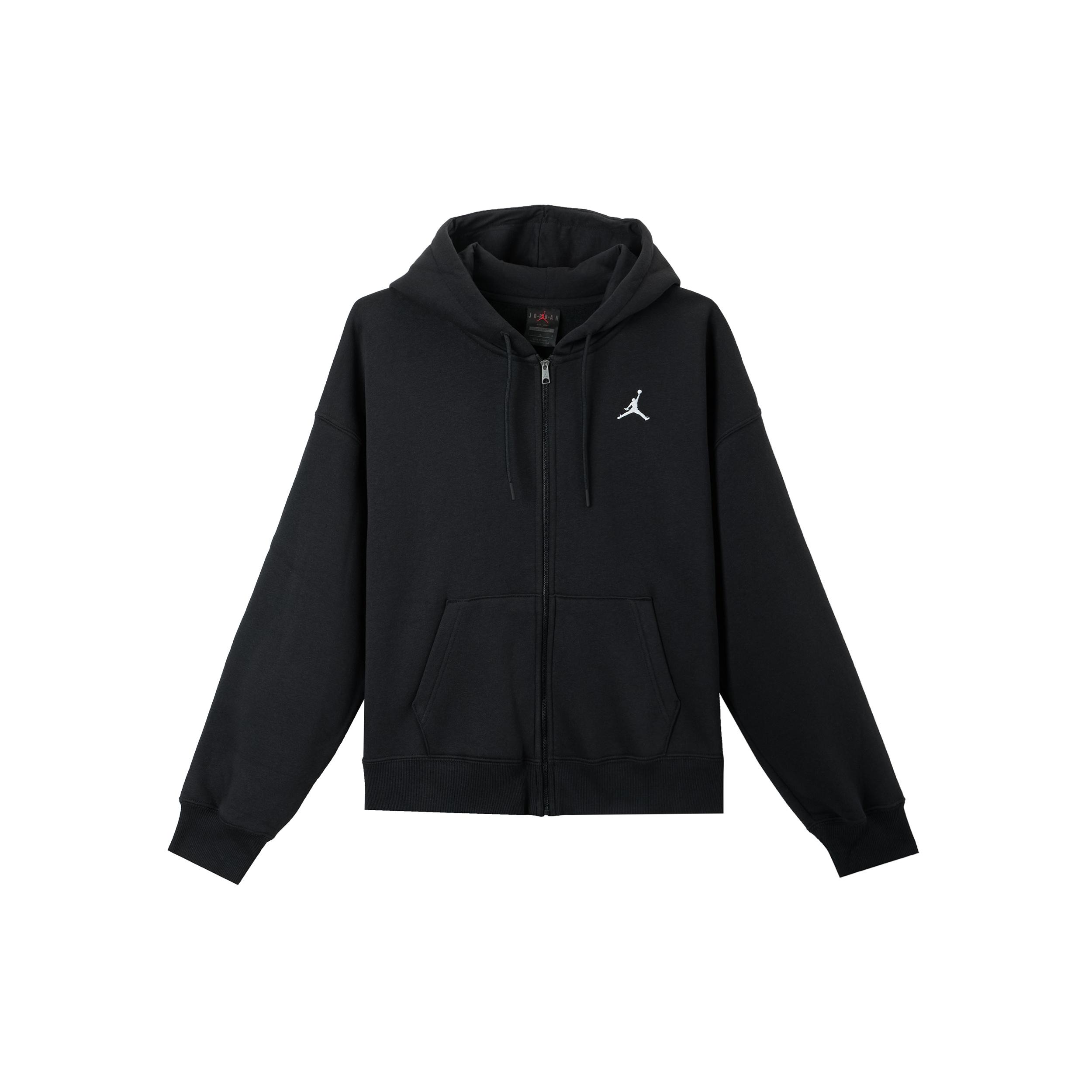 (WMNS) Air Jordan Brooklyn Fleece Full Zip Hoodie Black Women s FD7866-010 XL