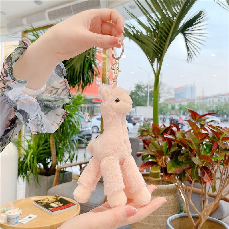 1 Pieza Peluche Alpaca Oveja Animal Llavero Suave Lindo Colgante Hecho a Mano Llavero Adorno Regalo Decoración Diy