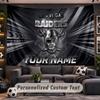Wall Hanging Tapestry Custom NameLas Vegas Raiders Pattern Personalized Printed Fabric Wall Decor