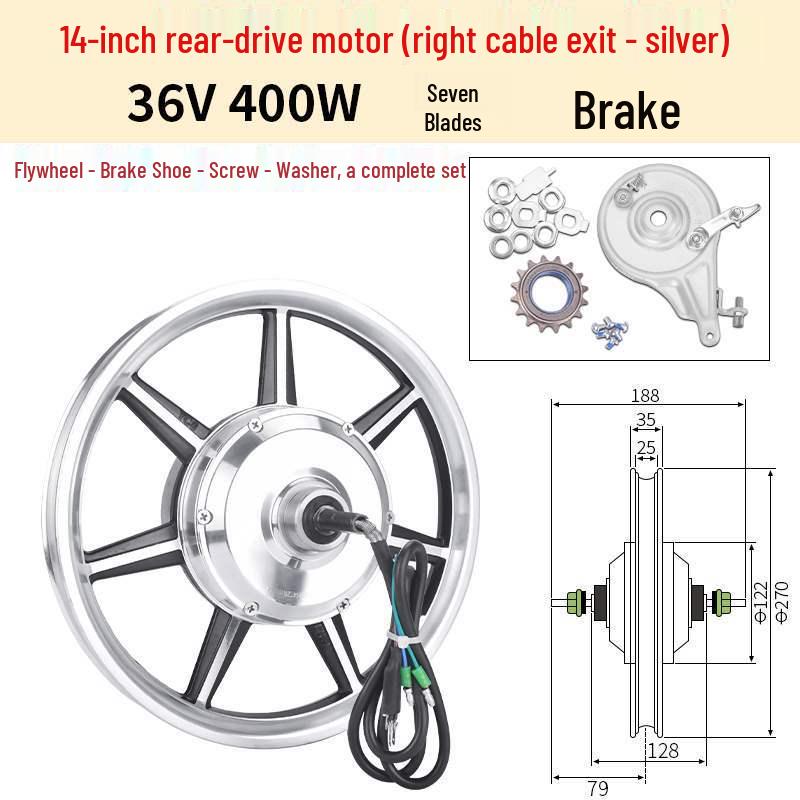 14" faltbares Elektrofahrrad Dual-Antrieb Nabenmotor 36V/48V 350W/400W/500W