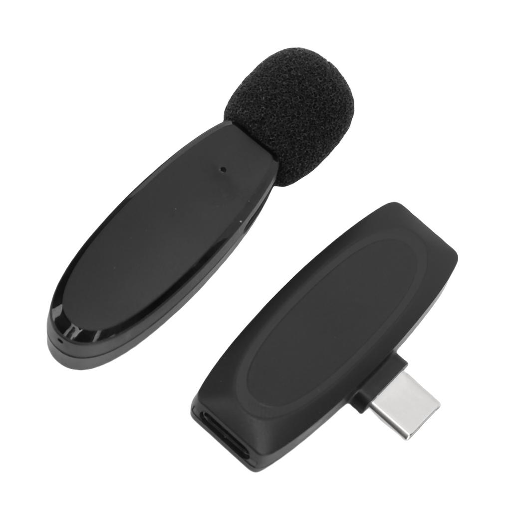 Wireless Lavalier Microphone Noise Cancelling 2.4GHz Omnidirectional Lapel Mic for Video Recording L
