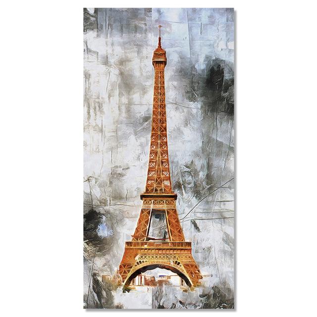 World City Landscape Paris Eiffel Tower London New York Hand-painted Poster Nordic Style Wall Art Picture Home Decor Canvas