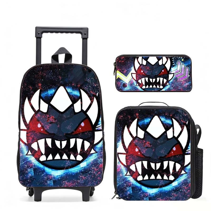 Geometrydash Backpack Geometrydash Elementary And Secondary School Printed Tie Rod Backpack