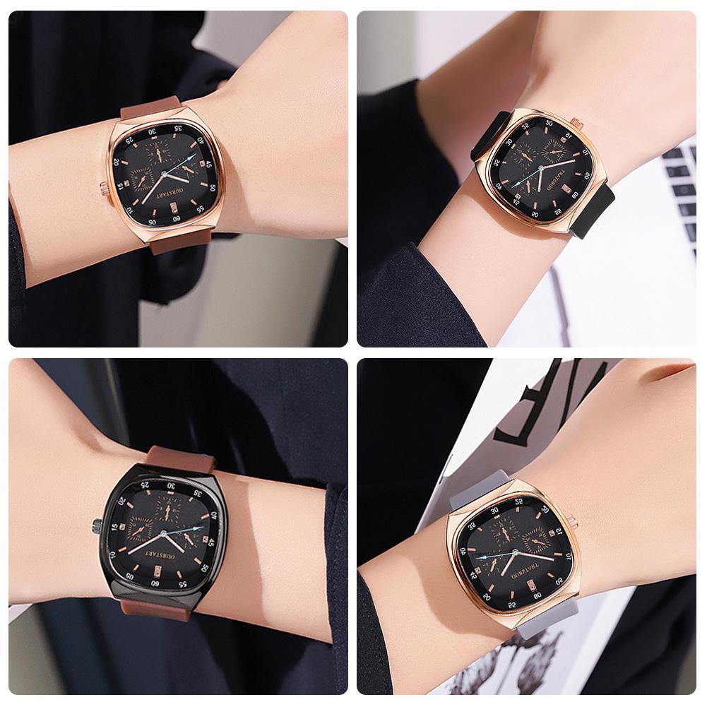 Weiche Mode Damenuhr Strassbesetzt Quarz Silikonband für Herren- und Damenuhren Quarzuhr Armbanduhr