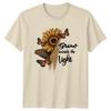 Grow Towards The Light Unisexs TShirt Sunflower Butterfly Boho Inspirational