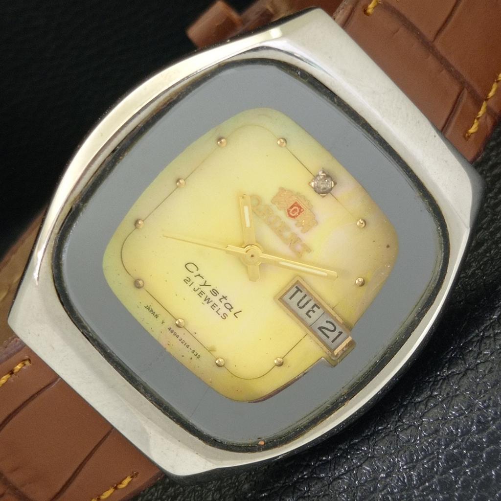 

VINTAGE ORIENT CRYSTAL AUTOMATIC JAPAN 46941 MENS ORIGINAL DIAL WATCH a703340-1 R213b-a703340