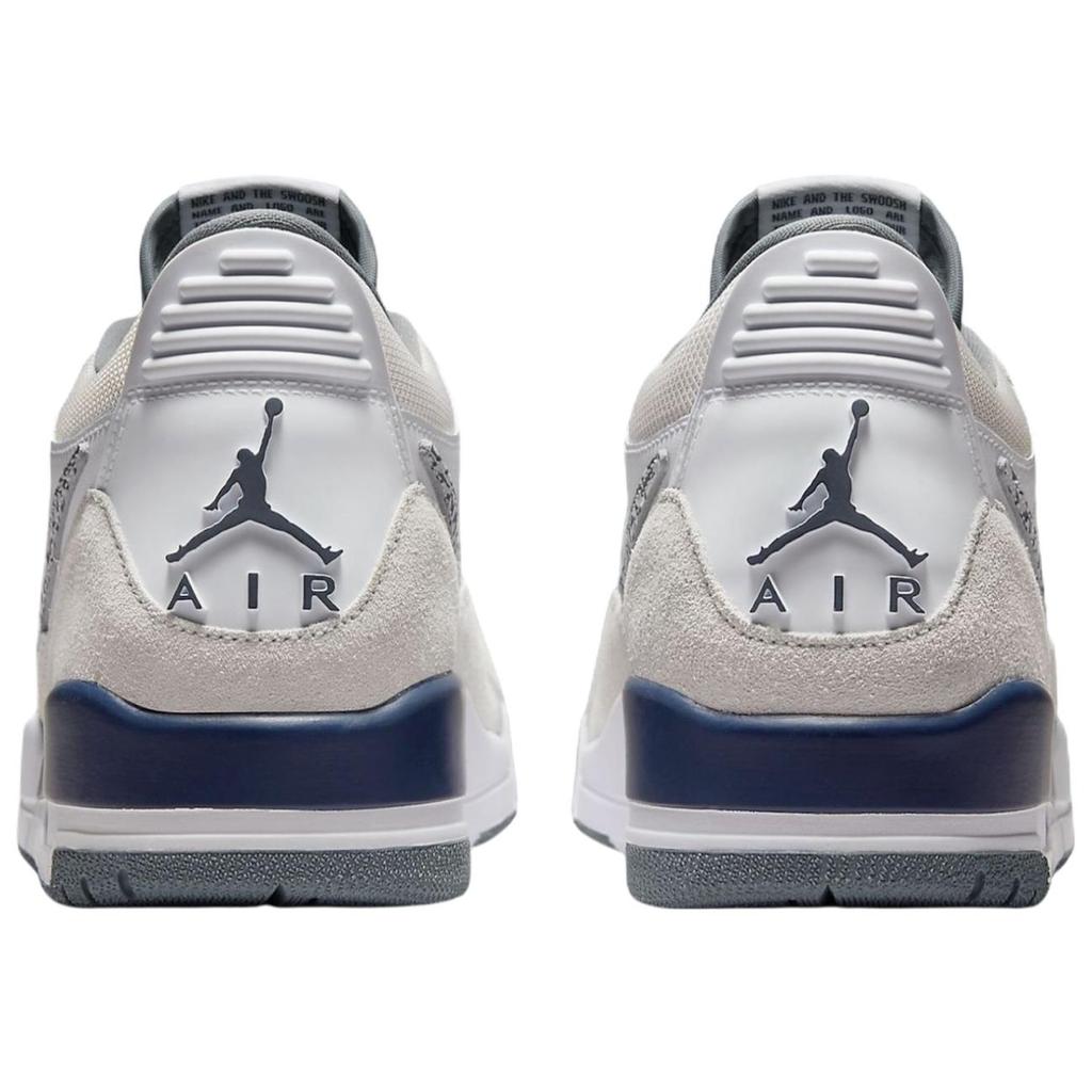 New Jordan Legacy 312 Anti Slip Wear Resistant Low Top Vintage Basketball Shoes Men's White Gray CD7069-124