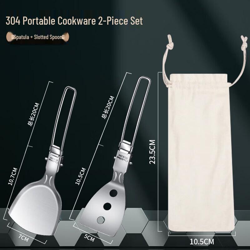 Portable Folding 304 Stainless Steel Kitchen Utensil Set