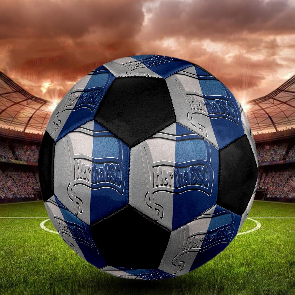Hertha Bsc 9 Indoor Soccer Ball Colorful Machine Stitched PVC Size 5 Team Training Competition Ready Durable High-Bounce Cool Sports Gift