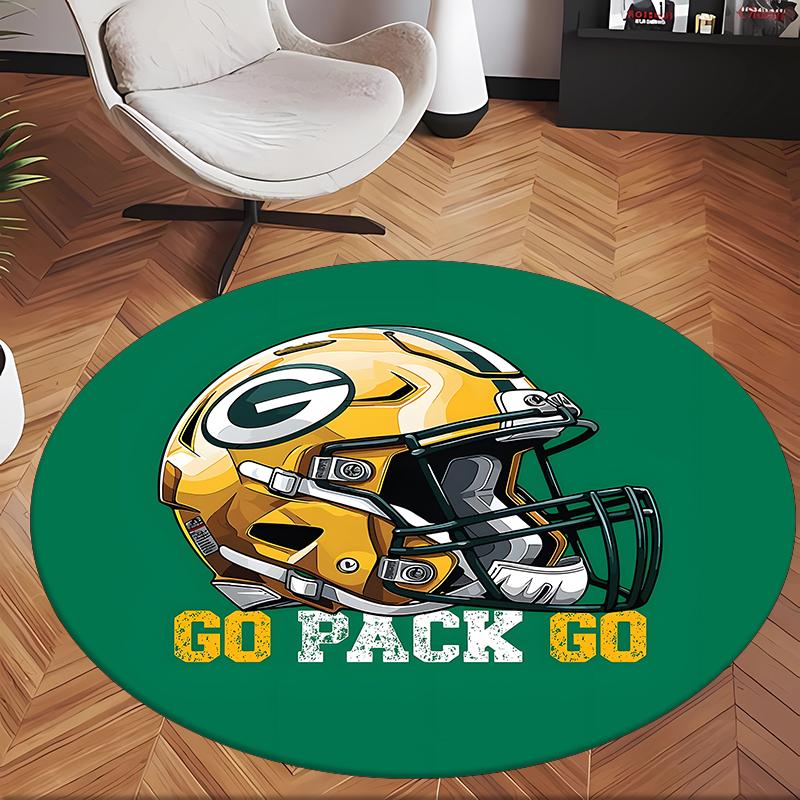 Green Bay Packers (1) Round Office Rug Decorative Floor Rug for Office Bedroom Living Room and Home Space