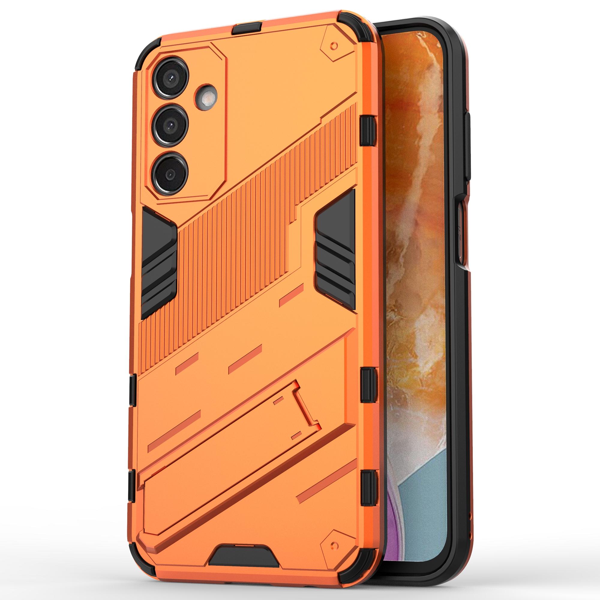 

For Samsung Galaxy M15 5G Case Kickstand Anti-Scratch PC+TPU Armour Phone Cover Orange