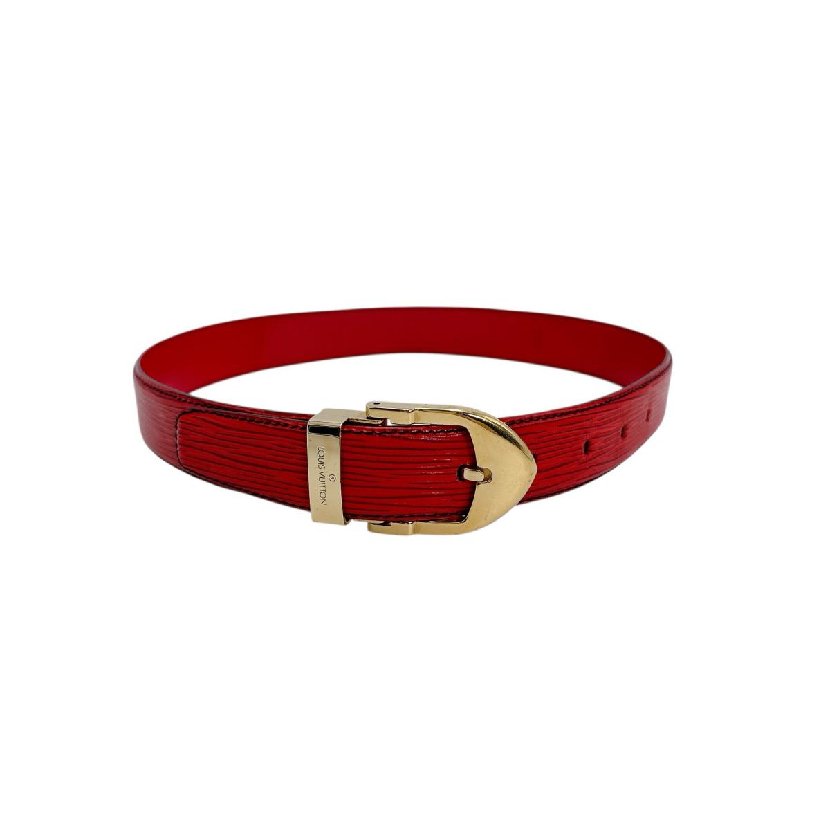 LOUIS VUITTON Epi Red belt Epi Leather Red Used