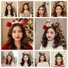 Vibrant Colors Reindeer Hairband Plush Texture Holiday Headwear  Winter Celebration