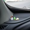 Generic Mini Vacation Themed Car Dashboard Ornaments Resin House Tree Car Figurines Creative Interior Decor For Car Console