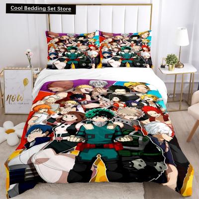 Moda My Hero 3D Estampado de Anime Juego de Cama de Tres Piezas Moda para Niños o Adultos Para Camas Fundas Nórdicas Fundas de Almohada Juego de Cama Regalo