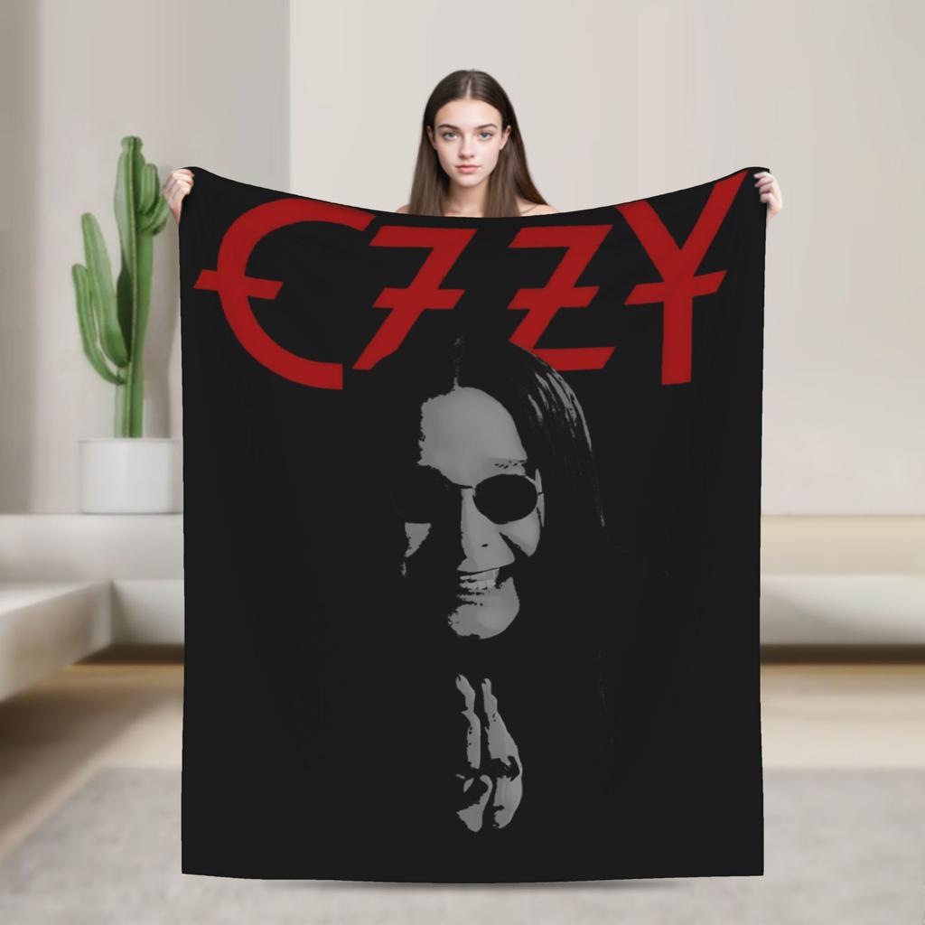 Ozzy RIP Ozzy Osbourne Koc w stylu vintage Koc podróżny do biura Koc flanelowy na zewnątrz Ciepły Miękki Wysokiej jakości Pled Prezent
