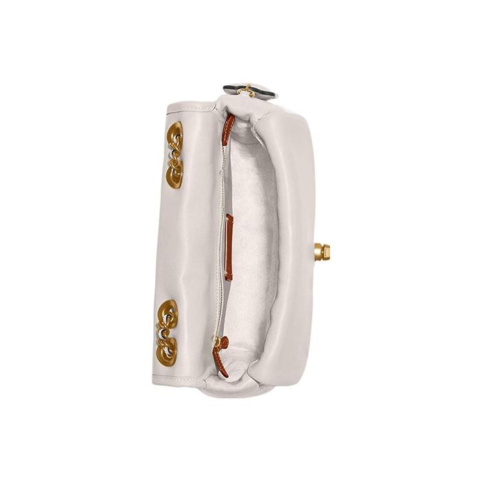 Coach Pillow 24 Chain Lock Quilted Napa Leather Small Square Crossbody Shoulder Bag Women Bags White C8560-B4HA