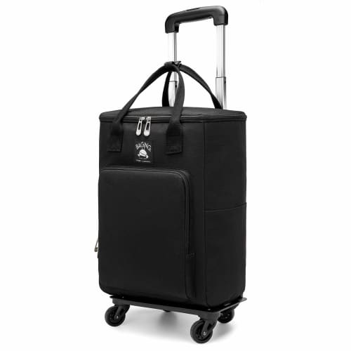 Kobe Liberal Shopping Cart, Side-Push, 4-Wheel, Lightweight, Insulated, Pre-Assembled, 905 (Black)