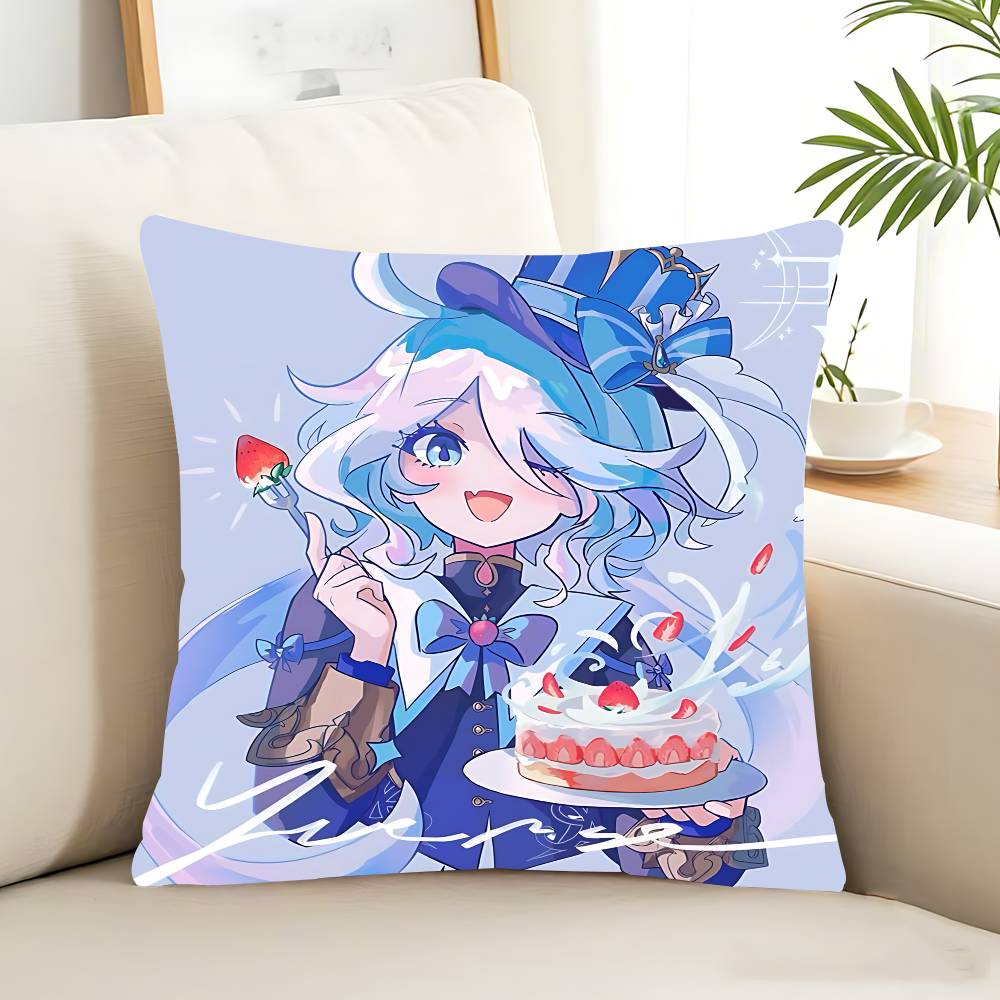 Furina Focalors Pillow Case Removable Washable Cushion Cover – All-Season Soft Linen