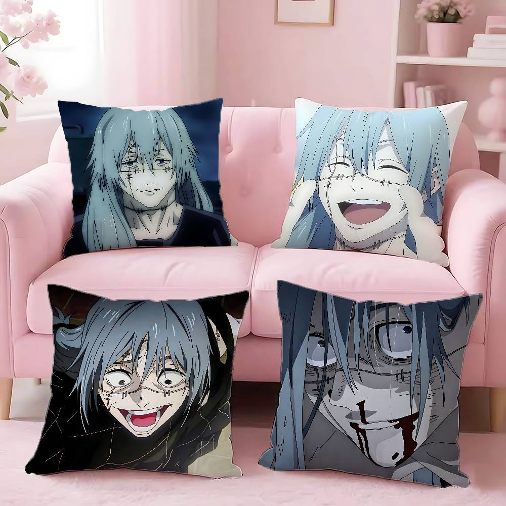 Jujutsu Kaisen Mahito Pillow Case For Sofa Decor Car Office Room Printing Cushion Cover Decorations And Protector