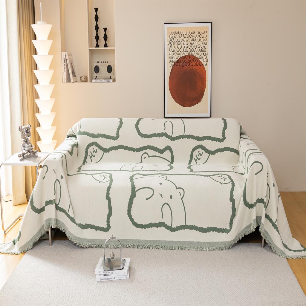 Home Living Room Decor Sofa Blanket Multipurpose Solid Color Furniture Cover Durable Fabric Dust-proof Anti-scratch