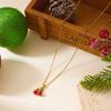 Retro Gold Color Stainless Steel Cherry Necklace for Women Charm Red Enamel Strawberry Necklace Trendy Waterproof Jewelry Gift