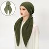 1 szt. Hidżab Szalik na głowę Damski Wrap Muzułmański Jednolity kolor Zakrycie Wypadanie włosów Rak Chemioterapia Czapka Turban