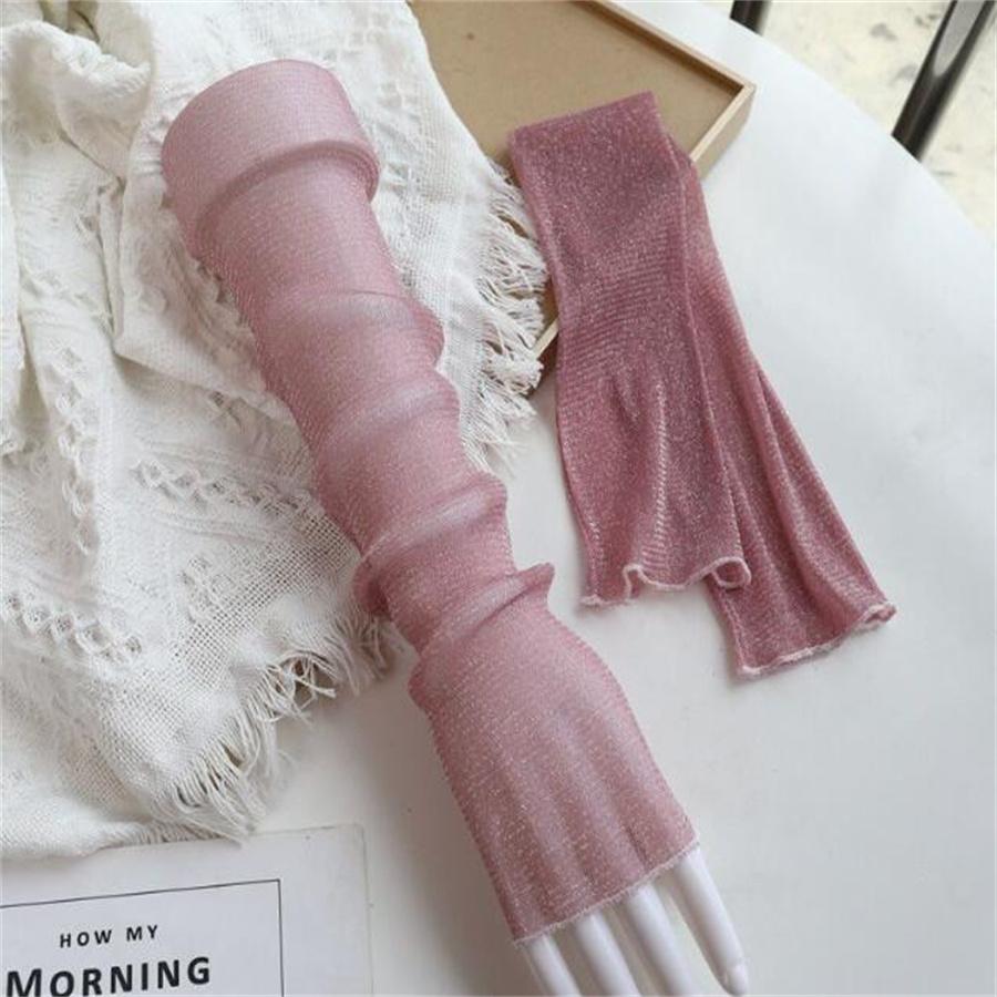 Sheer Mesh Arm Sleeves Sun Protection Gloves for Women