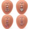 Belly Button Ring For Women Trendy Pink Butterfly Cute Cat Sexy Piercing Jewelry