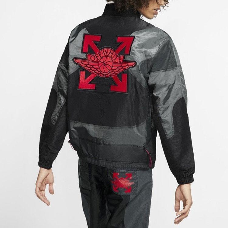 Chaqueta Tejida OFF-WHITE x Jordan (Talla asiática) Ropa de calle para hombre negro CV0551-010
