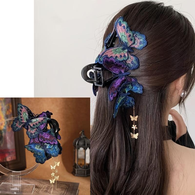 Vintage Butterfly Hair Clips for Women, Ponytail Holders with Butterfly, Perfect for Braids and Waves, Butterfly Hair Clips
