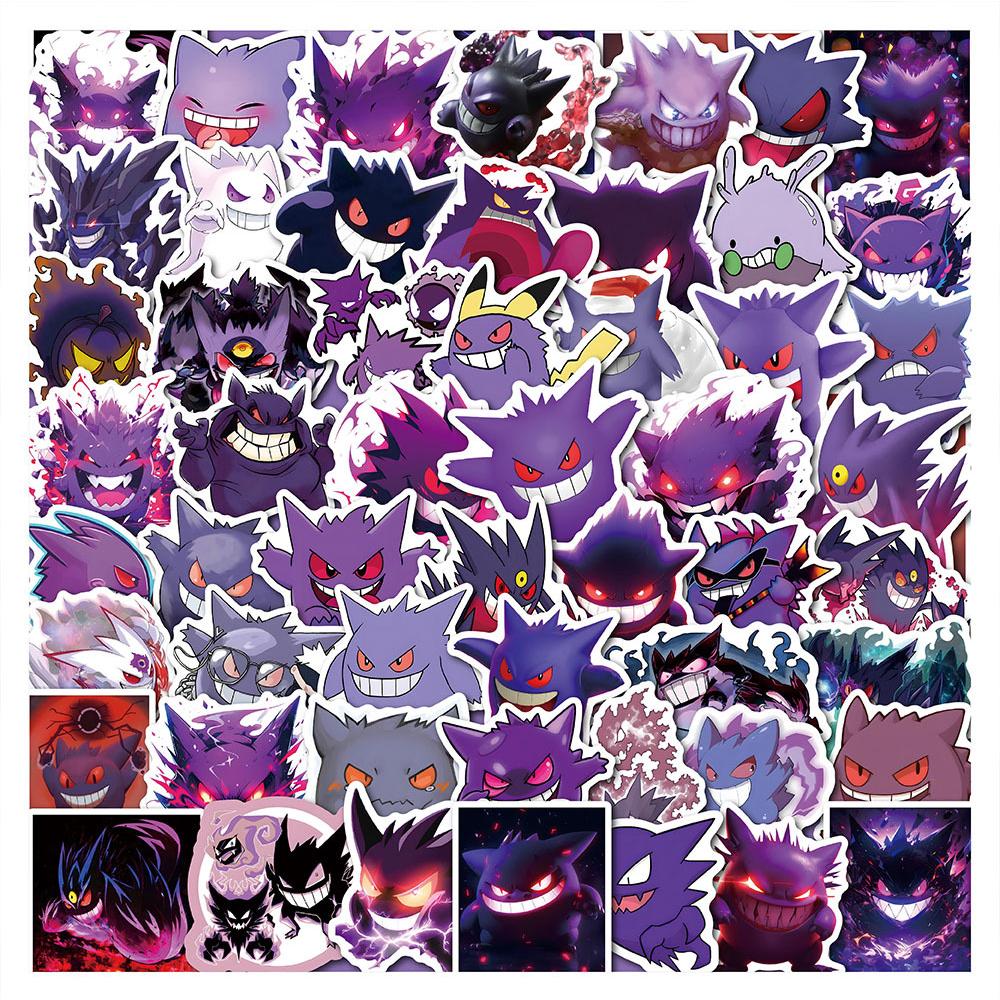 

50PCS Cute Pokemon Gengar Stickers DIY Motorcycle Phone Skateboard Laptop PVC Waterproof Kids Toy Graffiti Cartoon Decals