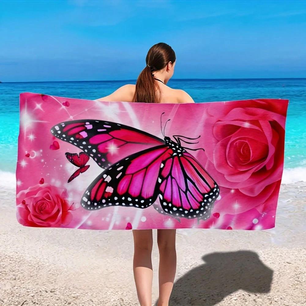 Gradient Starry Sky Beach Towel Microfiber Absorbent Quick Dry Large for Beach Pool Travel Camping Bathroom Galaxy Print Towel