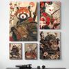 1 Stück Japanisches Panda Hase Fuchs Löwe Schildkröte Samurai Poster HD Poster Heim Zimmer Bar Café Dekor Kunst Wandmalerei Bild