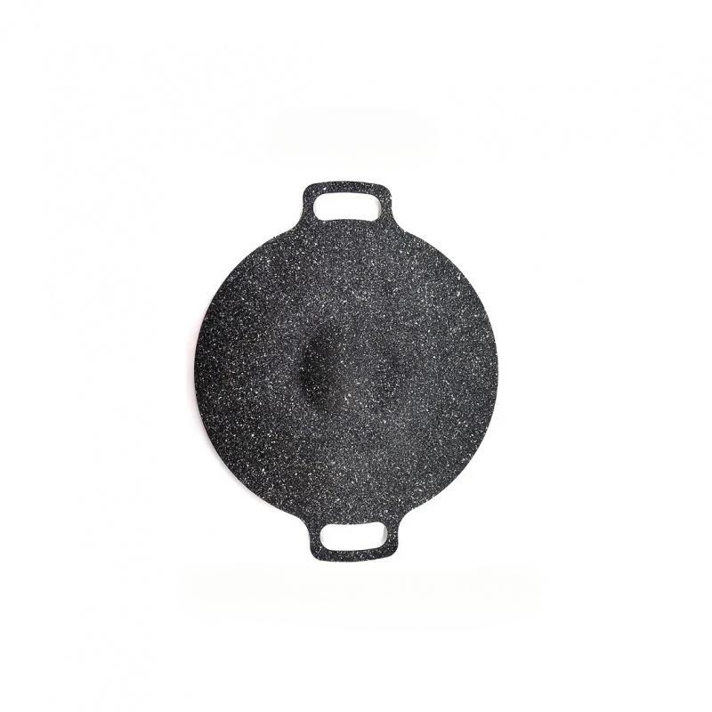 

Outdoor Camping Home Barbecue Plate, Korean Style Frying Pan, Round Portable Universal Iron Plate, Double Ear Barbecue Plate