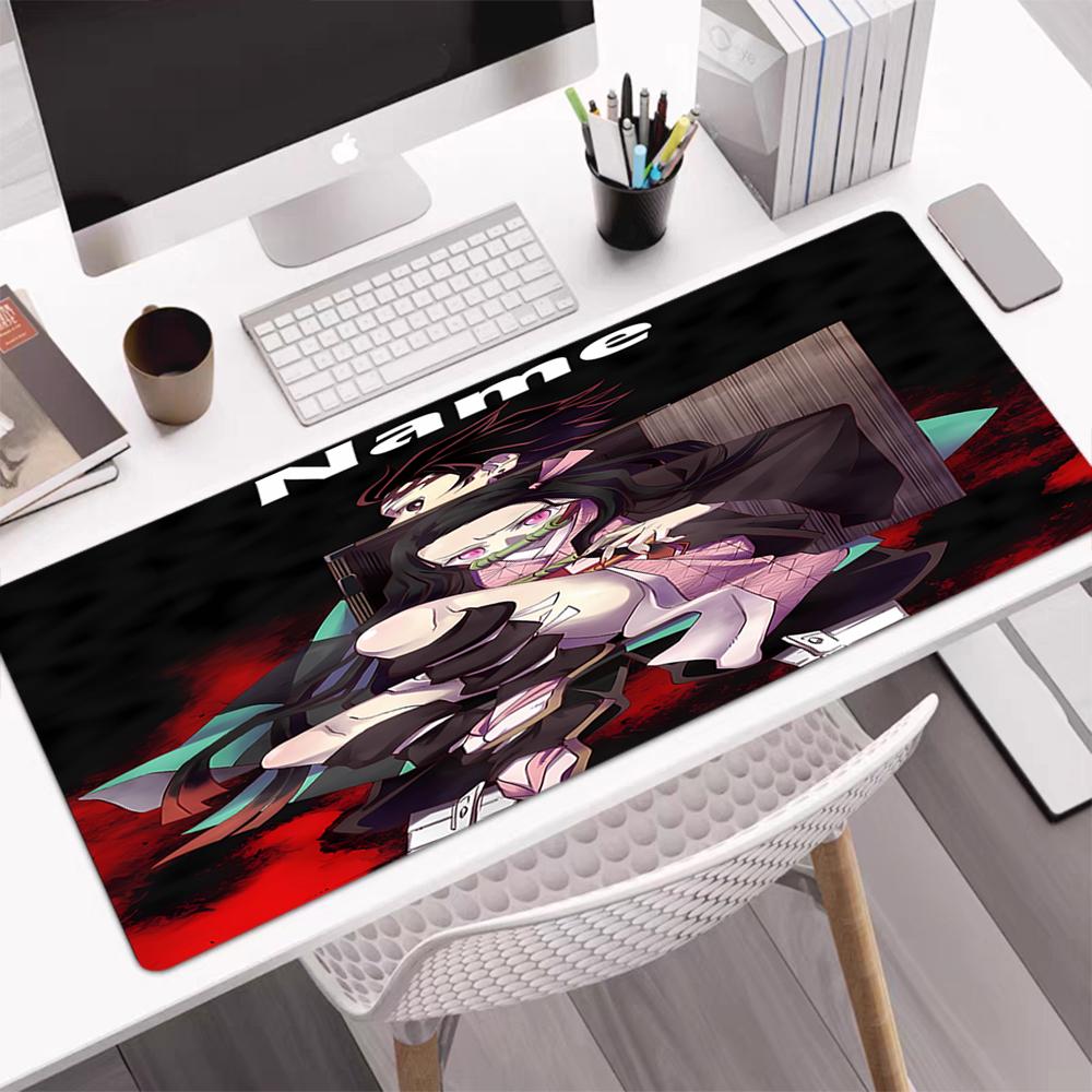 Custom Name Demon Slayer Theme Mouse Pad, Non Slip Rubber Base, Multifunctional Office & Home Decor, Perfect for Workspace Personalization.