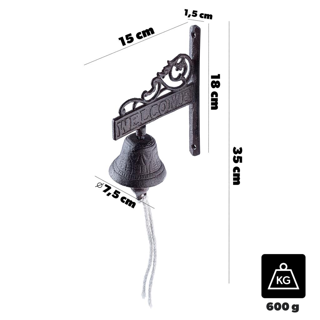 KADAX Cast Iron Door Bell Door Knocker Decorative Bell Retro Bell