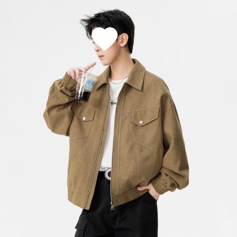 Men's Plus Size Lapel Jacket: Trendy Korean Style, Light Luxury, M-7XL, Daily Commute Outerwear