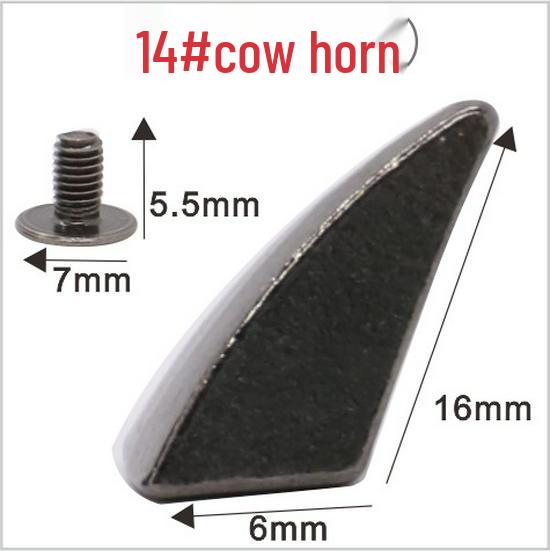 Punk Spike Alloy Bullet Rivet Horn Cone with Base Screw for Apparel, Bags, Shoes