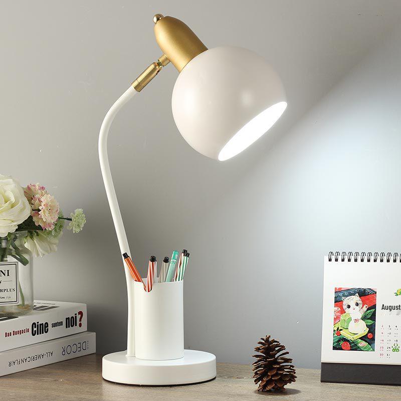 Nordic Creative Pen Holder Desk Lamp for Eye Protection and Bedroom/Study Use.