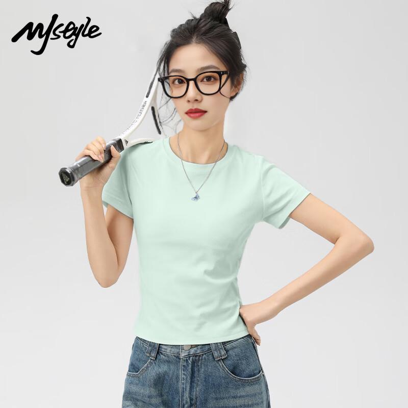 MJ STYLE Women s Round Neck Slim Fit Short Sleeve T-shirt 2XL