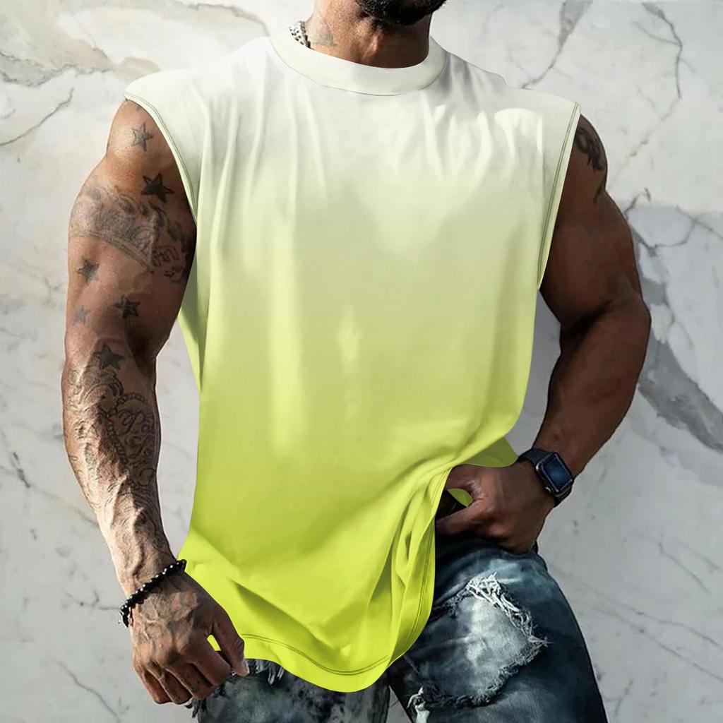 Men Sleeveless Tank Top Muscle Shirt Casual Loose Fit Basic Plain Undershirt Summer Sportswear Workout Gym Vest