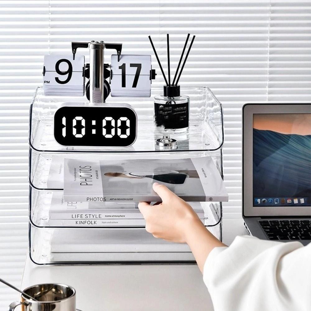 Papers Rack Stackable File Rack Desktop Organizer File Organizer A4 File Storage Tray  Archives