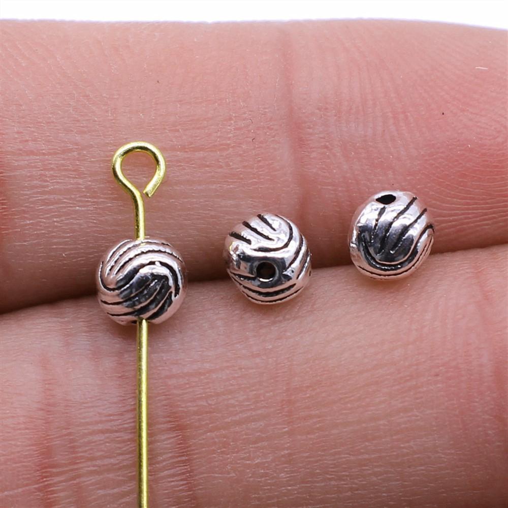 40pcs Antique Silver Color Small Spacer Beads Charm Pendants Jewelry Accessories DIY Small Spacer Beads Charms