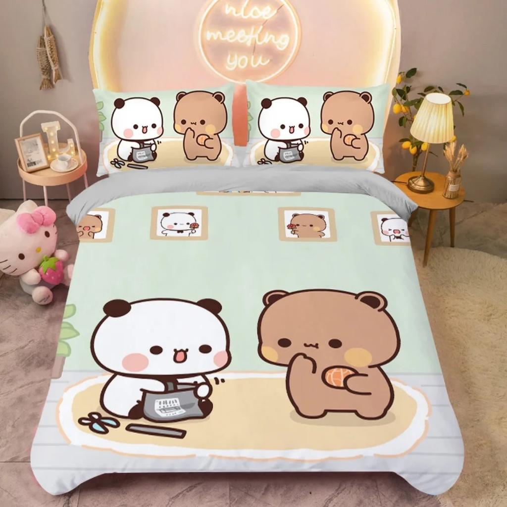 Comforter Lovely Children'S Kawaii Bubu And Dudu Comforter Bed Single Twin Full King Queen Size Bedding Set Kids